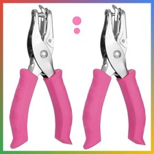 Single Hole Punch Set 2 Pcs 1/4 Inch & 1/8 Inch Soft Grip Scrap Catcher Crafts