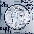 1926 D BU GEM PEACE SILVER DOLLAR UNC MS+++ U.S. MINT RARE KEY COIN 6743