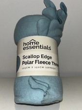 Home Essentials Scallop Polar Fleece Throw New 125 X 150cm New