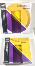 Vintage Zak Designs 8 PIECE Circle  Triangle Table Art Plates Melamine NEW ZAK 