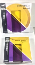 Vintage Zak Designs 8 PIECE Circle & Triangle Table Art Plates Melamine NEW ZAK!