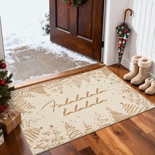 Deck The Halls Christmas Rug 2x3 for Entryway Washable Christmas Tree Kitchen...