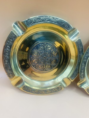 Vintage Handmade Solid Brass Ashtray Made In Turkey