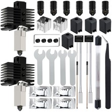 2-Pack Hotend Kit Hardened Steel 0.2 0.4 0.6mm Nozzles Fits Bambu Lab P1P P1S