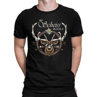 An Scheiss Muass I Hirsch Trachtenshirt Tracht Herren T-Shirt