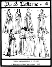 Italian Renaissance Gowns Sewing Pattern size...