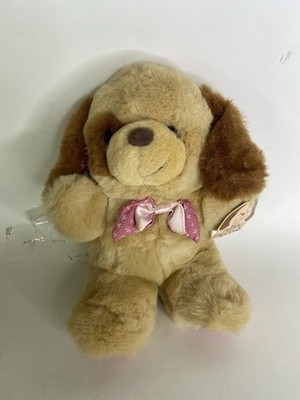 Dan Dee Lil Puppy Precious Dog Plush Stuffed Animal Toy Pink Bow Ears Paws