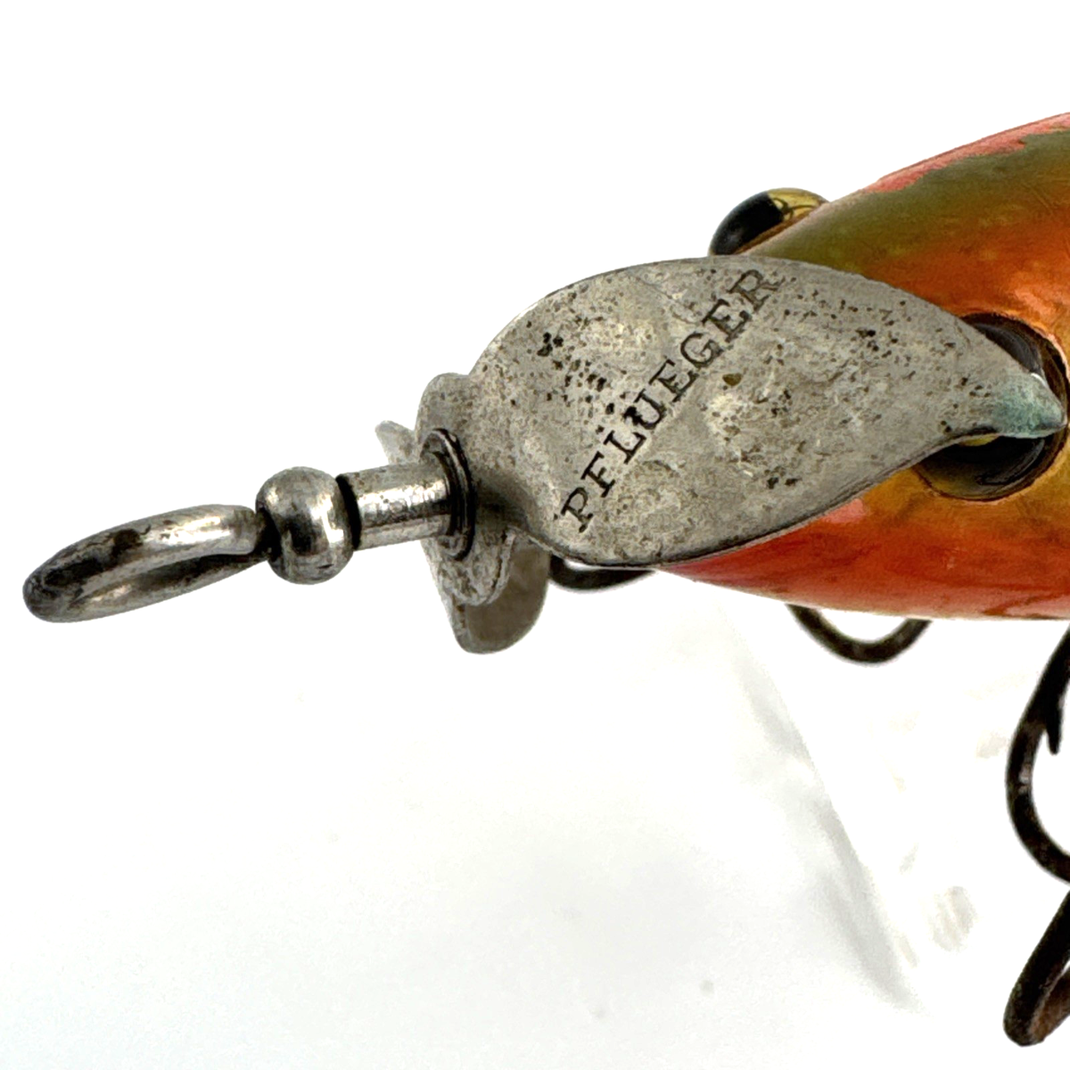 Vintage Pflueger Neverfail 5 Fishing Lure Hook Minnow Wood Glass
