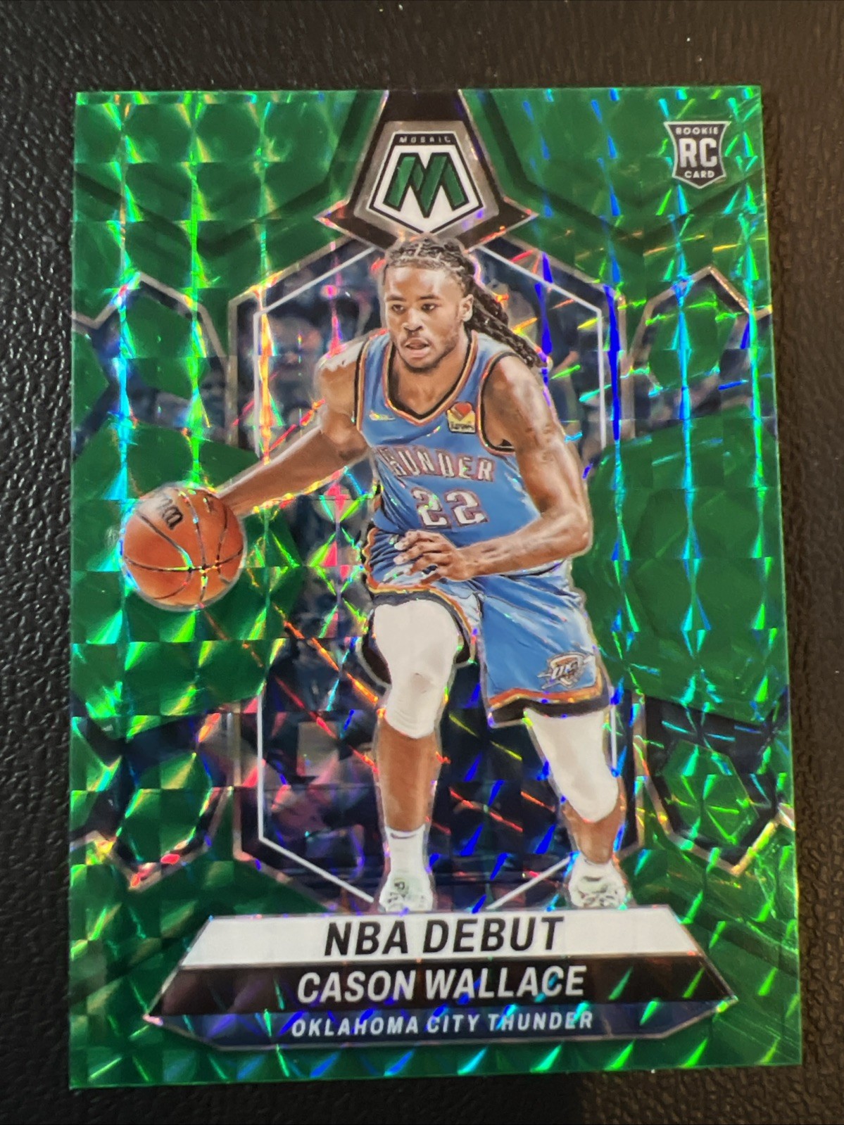 2023-24 Panini Mosaic - NBA Debut Cason Wallace #258 Green Mosaic Prizm (RC)