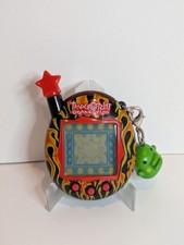 Tamagotchi Connection V4.5 Black Flames Tested Fresh Battery w Kuchipatchi Charm