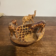 Small Wooden Jungle Animal Bowl