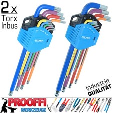 2 x Torx Innensechskant Winkel Stift Schlüssel Set Für Inbus Schraube / Farbig