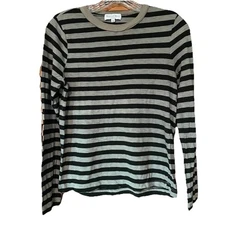 Michael Stars LA Women’s black & tan Long sleeve Striped Top Size XS Nice!