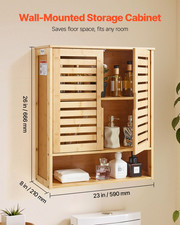Bathroom Wall Cabinet, 2 Doors and Adjustable Shelf, Over the Toilet Storage Me