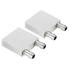 2PCS Aluminum Water Cooling Block 40x40x12mm Liquid Cooler Heat Sink, Silver