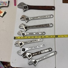 8 Used Adjustable Wrenches – Mixed Brands – Hand Tools
