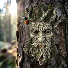 Tree Face Garden Statues Outdoor Decoration Clearance, Whimsical Old Man Tree Fa