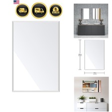 Wall Mirror Frameless Bathroom Mirror 16x24 Beveled Edge Modern Decor