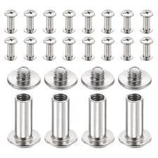 20set Phillips Chicago Screw M4x13mm Binding Post Screw, Silver