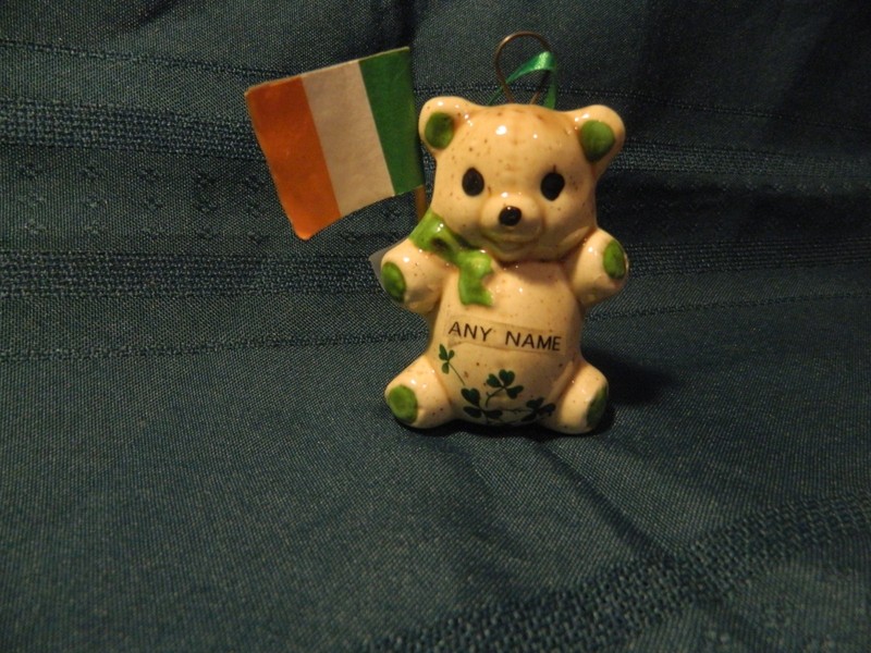 VINTAGE BABY O' BEAR KEEPSAKE  IN IRISH DESIGN PERCONALIZED WITH ANY NAME