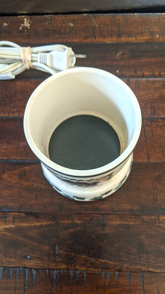 Aquecedor de velas votivo elétrico vintage Crazy Mountain com design de Natal - Imagem 2 de 4