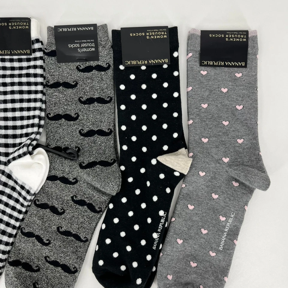 Lot of 4 Banana Republic Trouser Socks Women's One Size Multicolor Mid Calf NWT - Image 4 of 4