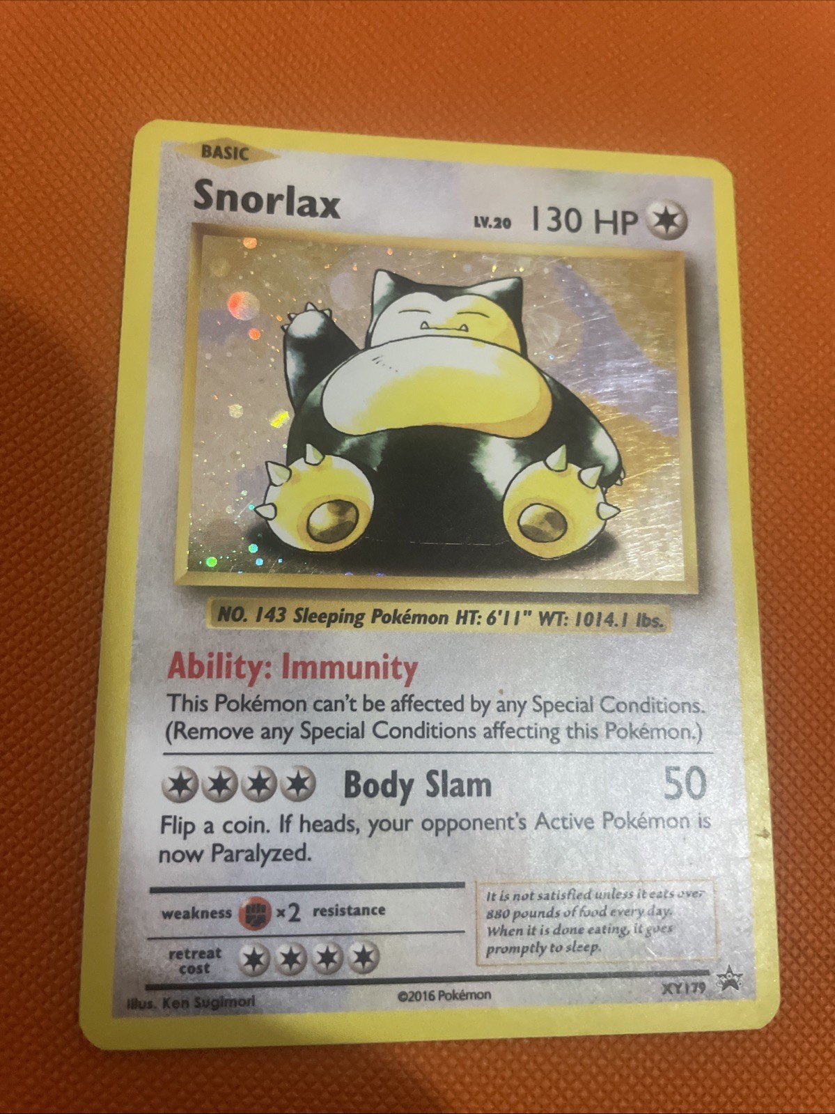 Pokémon TCG Snorlax XY179 Black Star Promo 2016 Holo Rare