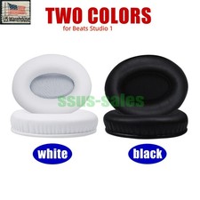 Black/White Ear Pads Cushion Cover For Beats Studio 1 ONE Headphones