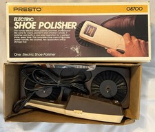 Vintage Presto Electric Corded Shoe Polisher Kit Model 08700 TESTED with Box