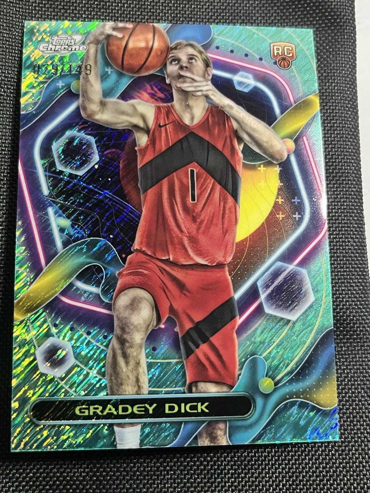 Gradey Dick 2023-24 Cosmic Chrome Aqua Equinox Refractor #'d 29/149 Rookie RC