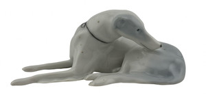 Vintage Gother Pfeffer Germany Porcelain Greyhound Dog 4" Figurine Statue RARE