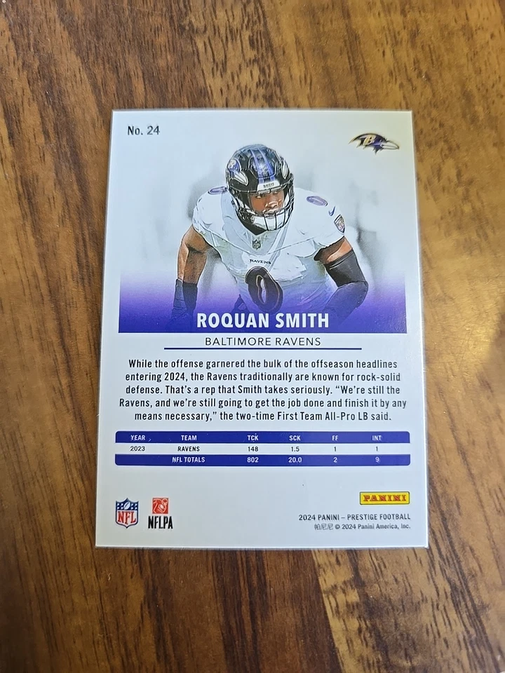 2024 Panini Prestige - Roquan Smith #24 Xtra Points Diamond - Image 2 of 2