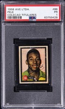 1958 AVE LTDA. COLECAO TITULARES #86 PELE ROOKIE RC PSA 1