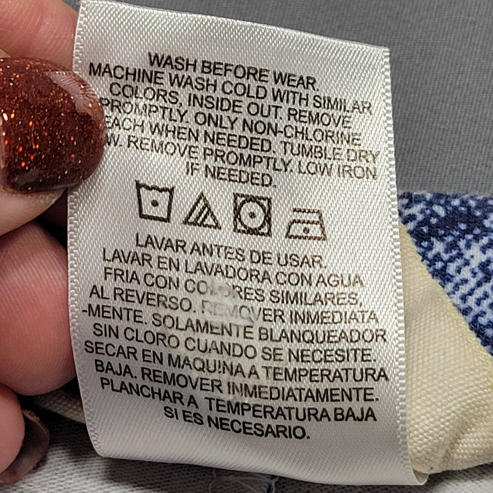 Modern Lux Blue White Leggings Chambray Stretch Classic Skinny Pant Women Size M