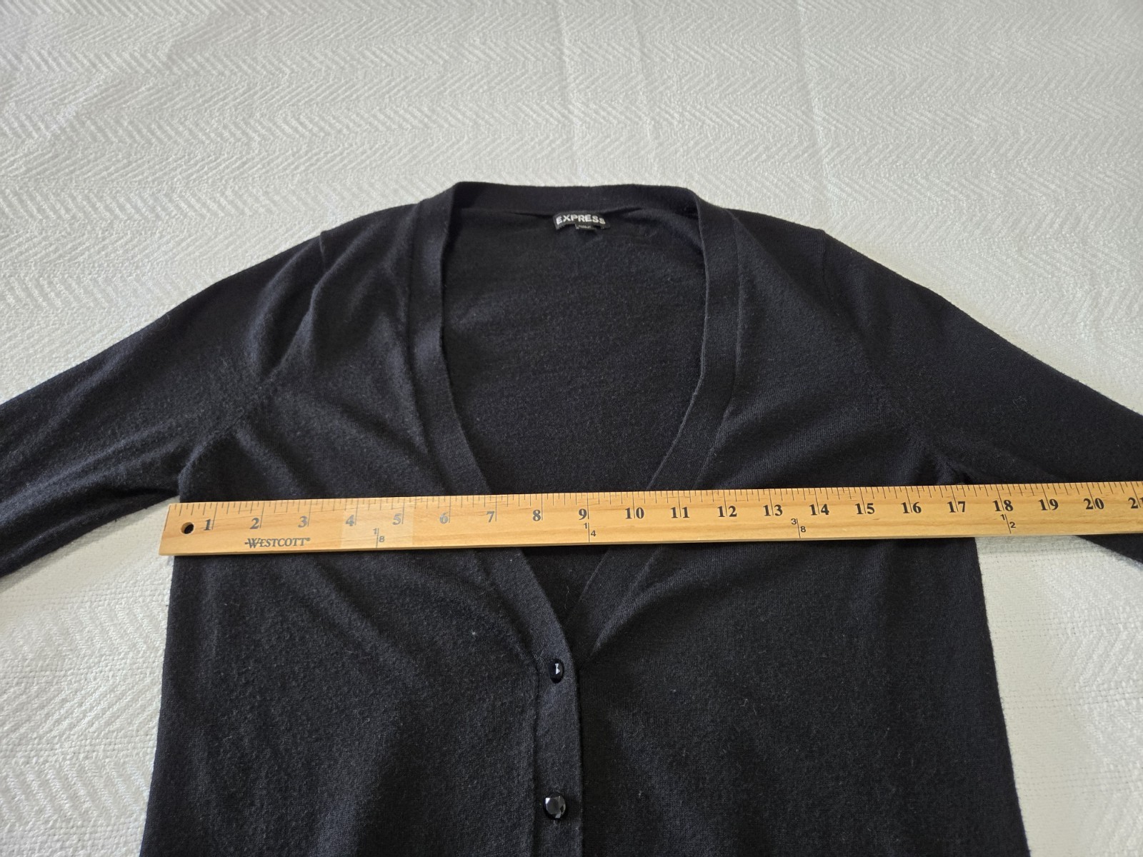Express Black Long Thin Button Down Knit Cardigan… - image 7