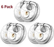 6 Candados Redondos de Disco Acero Inoxidable Candado Resistente a la Corrosion