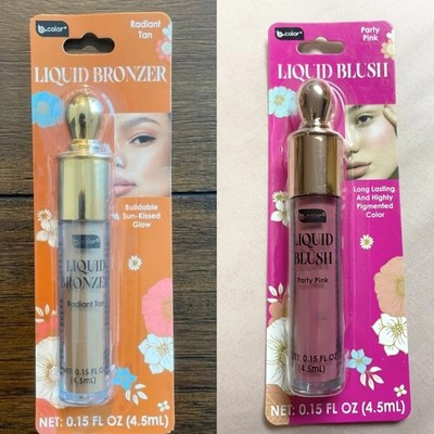 B Color Liquid Blush & Bronzer Bundle BNIB Party Pink & Radiant Tan