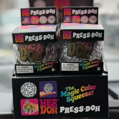 NeeDoh Press Doh 4 Variations Magic Color Squeeze Squishy Stress Fidget Toy Set