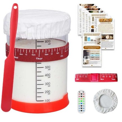 34oz Sourdough Starter Kit, Large Capacity Glass Sourdough Starter Jar, Reusa...