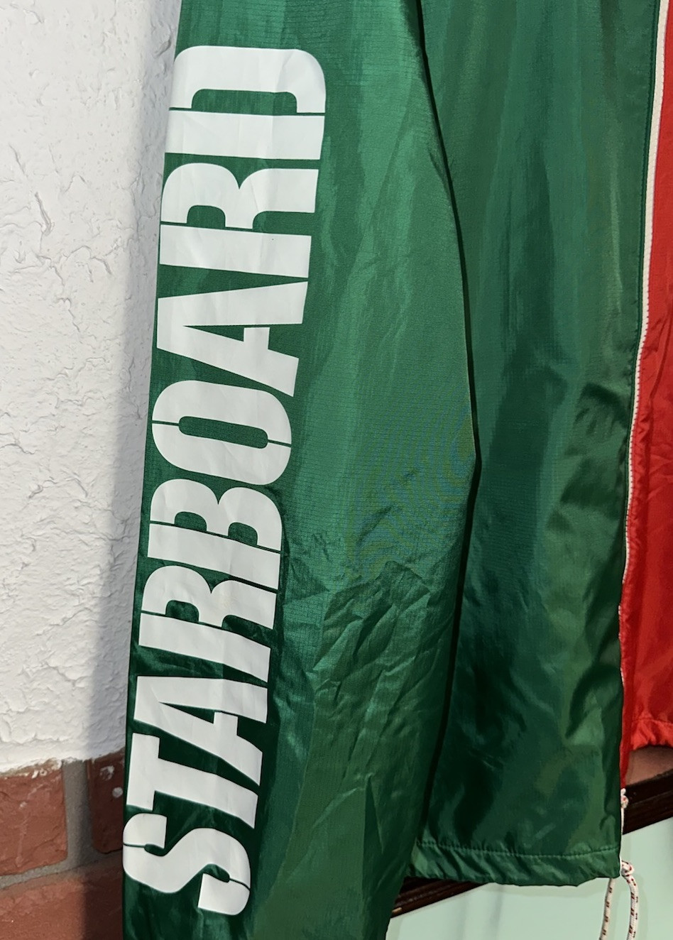 FILA Giacca a vento full zip Rowing Blazers Lands’ End colore verde rosso spacco