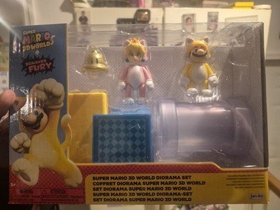 Super Mario 3D World Bowsers Fury Diorama Set Cat Mario & Cat Peach Jakks NEW