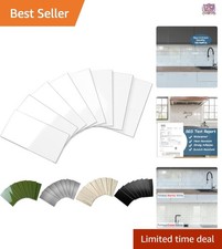 Peel and Stick Backsplash Tiles 3x6 White Marble PVC 100 pcs Modern Wall Decor