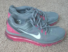 Nike Air Max Gray Pink Mesh Unisex Kids Athle...