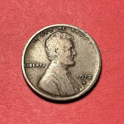 (1) Beautiful Antique 1912-D Lincoln Wheat Cent/Penny F-FINE NICE DETAIL