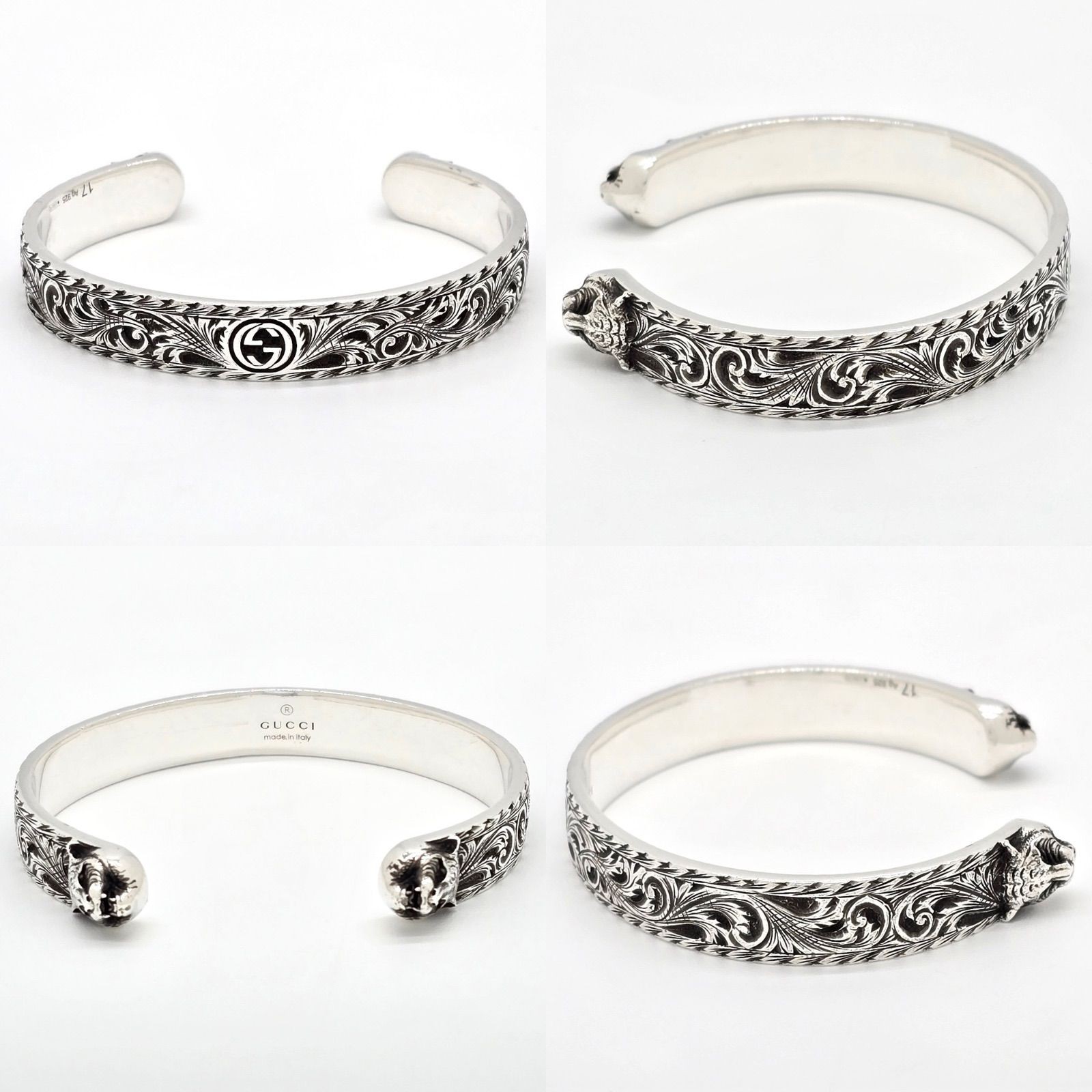 GUCCI Interlocking G Cat Head Bangle Bracelet 6.5… - image 4