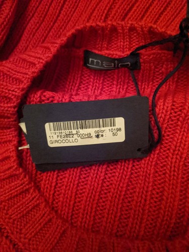 Maglione Uomo Malo Invernale Girocollo Rosso Grigio Chiaro Stretch A Costine - Picture 3 of 28