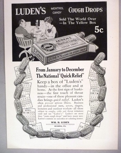 Luden's Cough Drops PRINT AD 1915 eBay