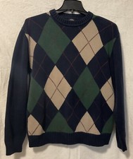 Dockers Mens Argyle Pullover Sweater Cotton Multicolor Size Large Long Sleeve