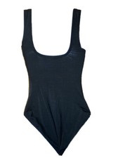 COLE OF CALIFORNIA Textured Black 0ne-Piece Swimsuit Square Neck Woman's Size 8