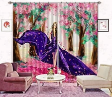 3D Romantic Petal Girl ZHUA1231 Photo Curtain Window Blockout Fabric Amy 2023